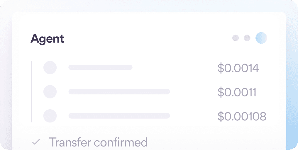 Agent making small USDC payments with a confirmed transfer